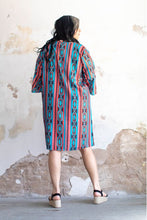 Load image into Gallery viewer, Red and Turquoise Aztec Dress
