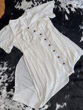 Load image into Gallery viewer, White and Black Poka Dot Dress with Buttons
