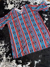 Load image into Gallery viewer, Red and Turquoise Aztec Dress
